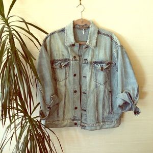 Free people jean jacket, practically brand new!